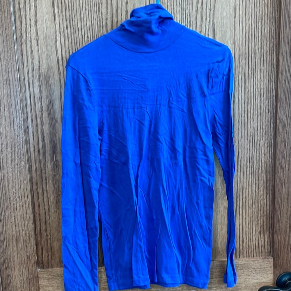 Jcrew: Vibrant Blue Tissue Turtleneck Top